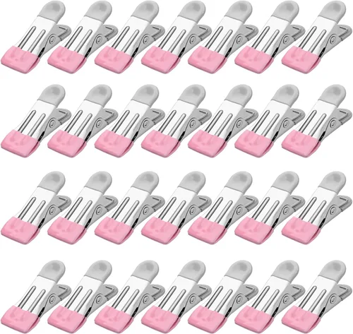 Miniatura 8 de Tinfol Alfileres de ropa, paquete de 28 alfileres para colgar ropa, clips de chips de colores, clip de suspensión resistente al aire libre, mini