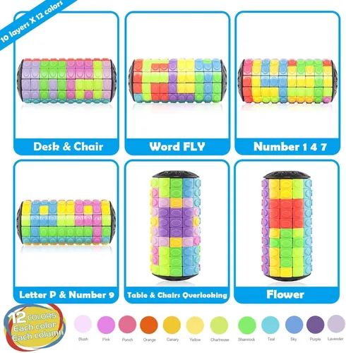 Miniatura 3 de R.Y.TOYS Juguete para ansiedad, rompecabezas de cubo mágico, rompecabezas de cerebro para adultos, juego de mano inquieto de lógica giratoria