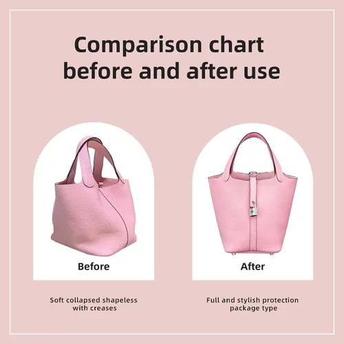 Miniatura 4 de DGAZ Organizador de bolso, sedoso y suave, seda, bolso de mano de lujo en moldeadores de bolsa, para mujer, se adapta a picotin1822 bolsas