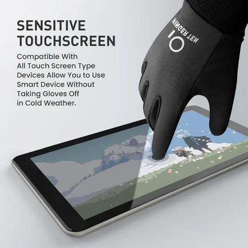 Miniatura 2 de FINGER TEN Guantes de invierno para pantalla táctil para niños y niñas, guantes térmicos para clima frío, guantes ligeros y cálidos para pantalla