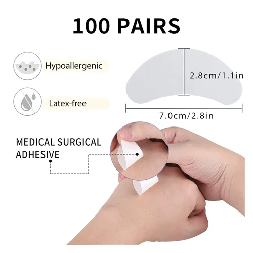 Miniatura 2 de 100 almohadillas de espuma para extensiones de pestañas, almohadillas de 2.76 pulgadas debajo de los ojos para extensiones de pestañas, almohadillas