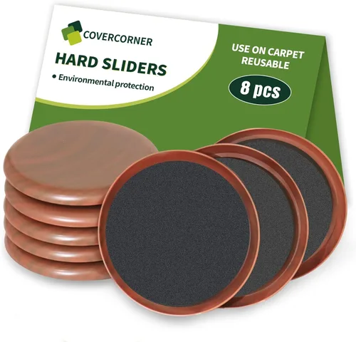 Miniatura 17 de Deslizadores de muebles para alfombra 4 piezas - 9 1/2 pulgadas Deslizadores para mover muebles, protectores de pisos para patas de sillas - Mueve
