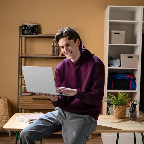 Miniatura 3 de ASUS Vivobook S 14 OLED Slim Laptop, AMD Ryzen AI 9 365 (10 núcleos), 24 GB, SSD de 1 TB, teclado RGB personalizable, plata fría, M5406WA-AH94