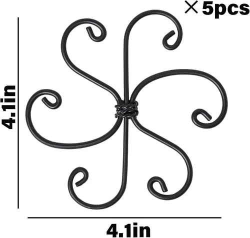Miniatura 2 de Yohsnor Monstera - Gancho de soporte para plantas, 4.1 x 4.1 pulgadas, 5 unidades, sistema de soporte de tallo ajustable duradero, protección suave