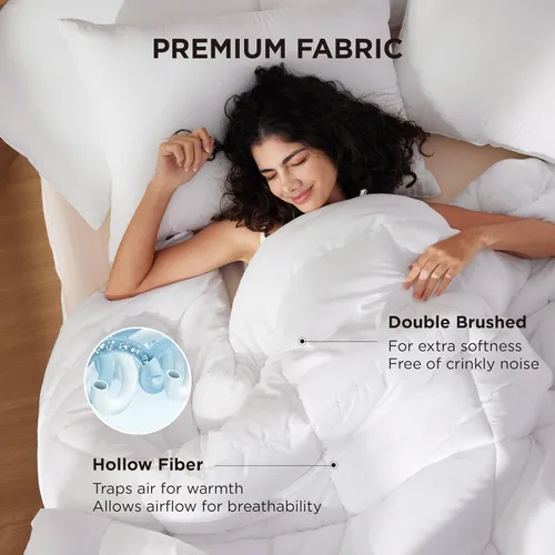 Miniatura 226 de Bedsure Relleno de edredón – Edredones acolchados tamaño King, edredón para todas las estaciones, ropa de cama alternativa de plumón suave, con 8