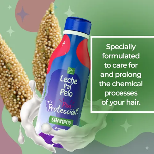 Miniatura 2 de Leche Pal Pelo Protection Plus - Champú hecho sin sulfatos para cabello teñido - Limpieza suave con arroz, proteína de quinua - 14.9 oz