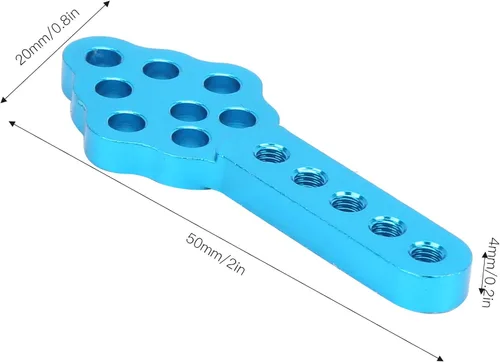 Miniatura 9 de Soporte de amortiguador RC, ángulo de altura ajustable, soporte de choque RC Crawler, 4 piezas de aleación de aluminio azul, para entusiastas de RC