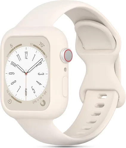 Miniatura 13 de Keebowz Funda Protectora de Silicona Compatible con Apple Watch de 38mm 40mm 41mm 42mm 44mm 45mm 46mm 49mm, Mujeres y Hombres, Correa Deportiva