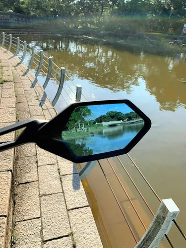 Miniatura 4 de Nuevo lente de vidrio resistente a los arañazos, espejo de bicicleta para manubrio, espejo retrovisor ajustable y seguro, espejo de bicicleta