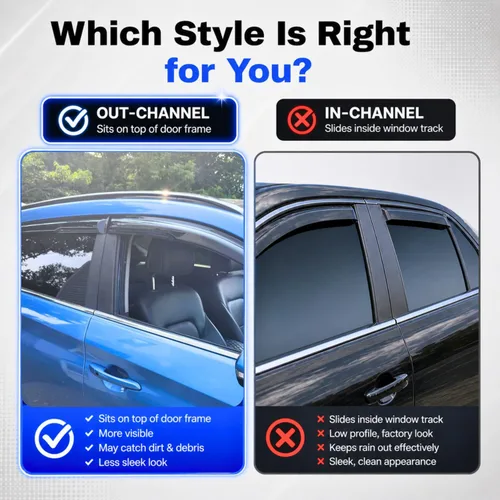 Miniatura 3 de IG Visera de Ventana para Honda Civic Sedan 2001-2005, Protector contra Lluvia Adhesivo Extra Duradero Deflector de Ventana de Ventilación Lateral