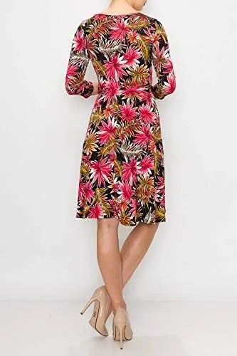 Miniatura 3 de Women's Sleeve Faux Wrap Midi Dress Wedding Guest Party Bridal Baby Shower Maternity Nursing