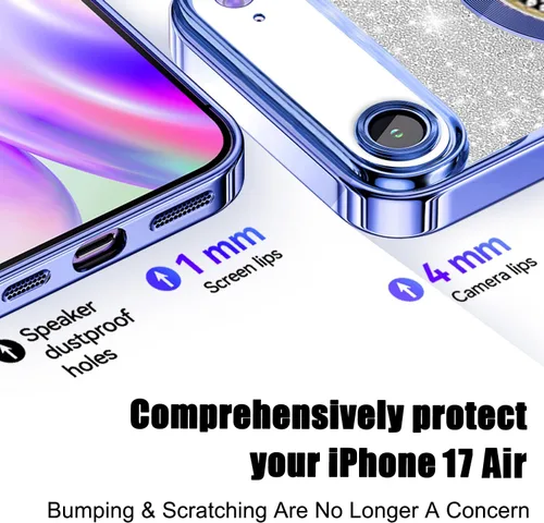Miniatura 162 de Misscase Funda magnética con purpurina para iPhone 11 compatible con MagSafe, protección completa, delgada, a prueba de golpes, antiarañazos
