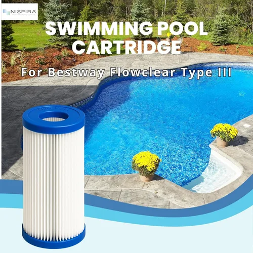 Miniatura 2 de Nispira Filtro de piscina de repuesto para bomba de filtro de piscina Bestway Flowclear tipo III 58012E 1000-1500 galones Paquete de 2
