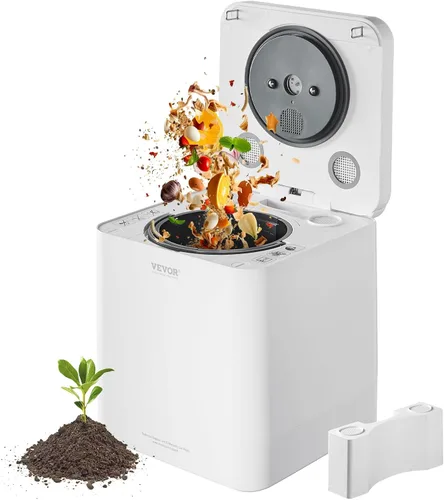 VEVOR Compostador Eléctrico para Cocina, Contenedor de Compostaje Inteligente Grande de 5L para Encimera Interior, Reciclador Eléctrico de Alimentos
