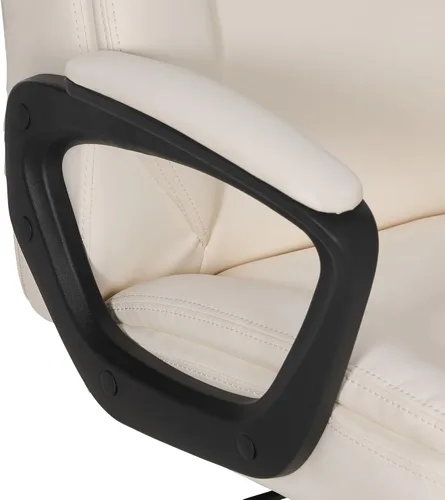 Miniatura 6 de Amazon Basics Classic Puresoft - Silla de escritorio de oficina acolchada de poliuretano con apoyabrazos, fácil montaje, base de metal resistente