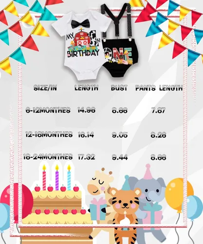 Miniatura 5 de Fantasy Era Conjunto corto con estampado de O-Fish-Ally de 1er cumpleaños para bebés y niños