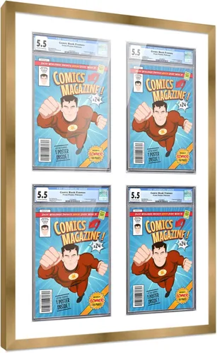 Miniatura 70 de Marco de cómic con paspartú para 8 CGC, CBCS o PGX Graded Comics - Marco de cómic blanco para cómics de 8.125 x 13 pulgadas Marco blanco