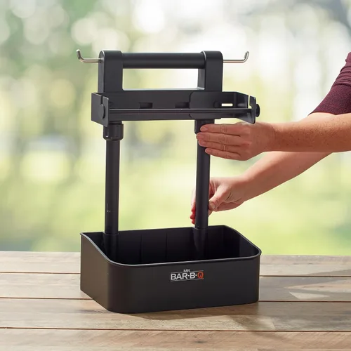 Miniatura 3 de Mr. Bar-B-Q Carrito plegable para barbacoa con gancho extendido, almacena todos los accesorios de parrilla en un solo lugar, organizador de barbacoa