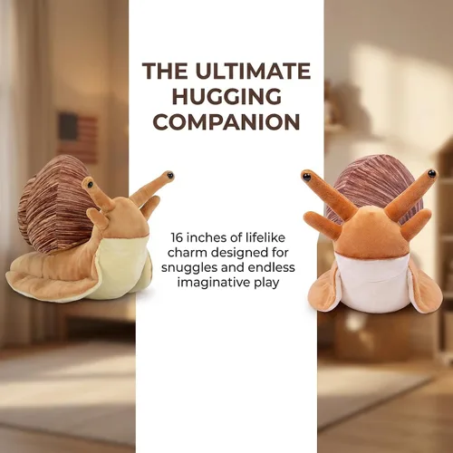 Miniatura 4 de Peluche de caracol – Juguete de peluche de caracol suave realista, 16 pulgadas, regalo realista para niños