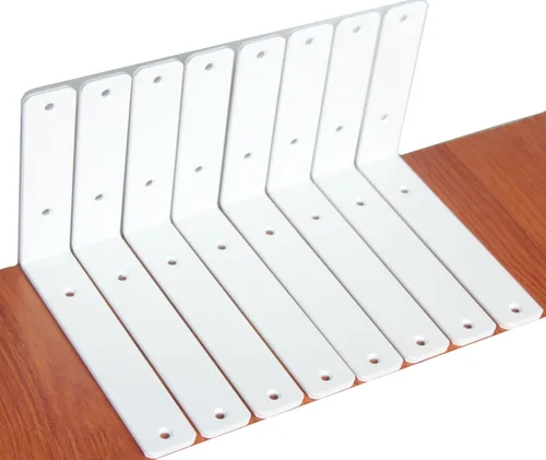 Miniatura 101 de Paquete de 12 soportes de estante en L de 8 pulgadas de largo x 6 pulgadas de alto x 1.5 pulgadas de ancho, 5 mm de grosor, soporte de estante en L