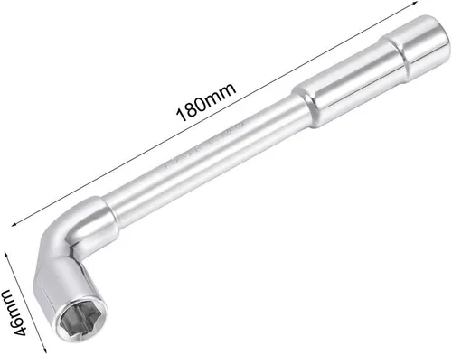 Miniatura 2 de uxcell Llave hexagonal en forma de L métrica de 0.591 in cromada, Cr-V