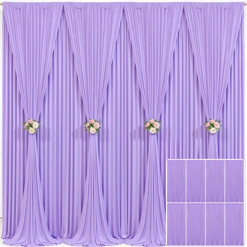 Miniatura 115 de Cortina de fondo beige de 10x10 para bodas y fiestas, cortina de fondo beige sin arrugas para fotos, cortinas de fondo para decoración de baby Gris