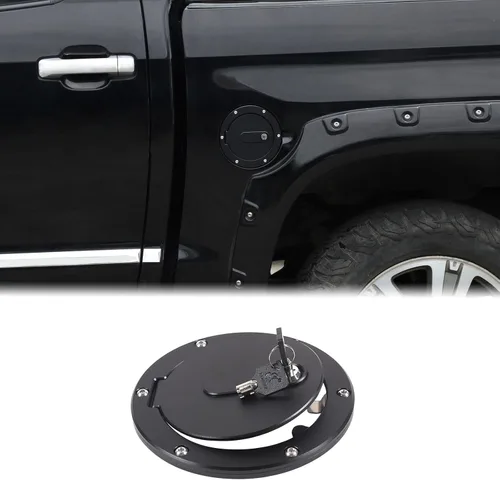 Aunginsy Reemplazo de tapa de tanque de combustible para coche con bloqueo antirrobo Fit Toyot@a Tundra 2007-2021 Tapa de tanque de gas con bloqueo