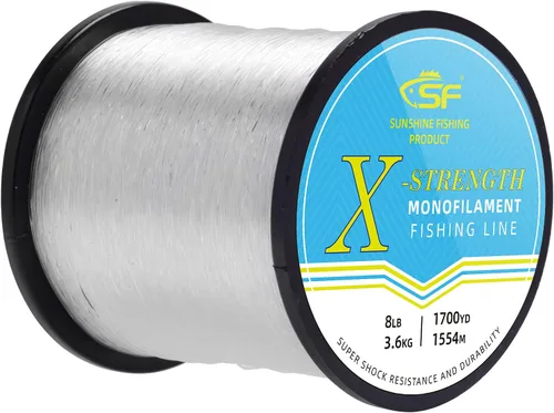SF - Línea de pesca monofilamento premium, carrete X-Strong de nailon mono material, línea líder para agua salada y agua dulce,