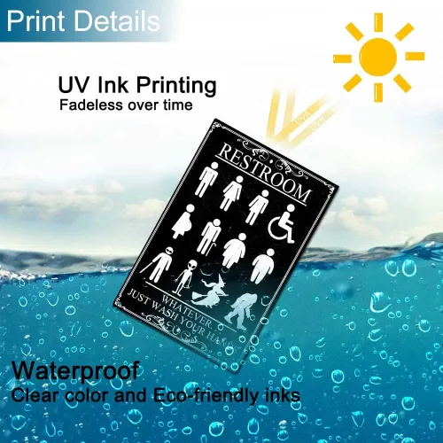 Miniatura 3 de Letrero divertido de aluminio de metal vintage con texto en inglés «Just Wash Your Hands» para todos los géneros, brujas y extraterrestres, letrero