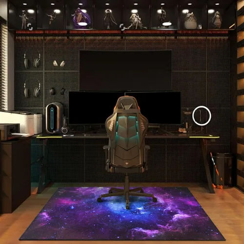 Miniatura 5 de Tapete para silla de juegos para alfombra de suelo de madera dura y baldosas, alfombra de juegos de 36"x48" para sala de juegos, alfombra galaxia