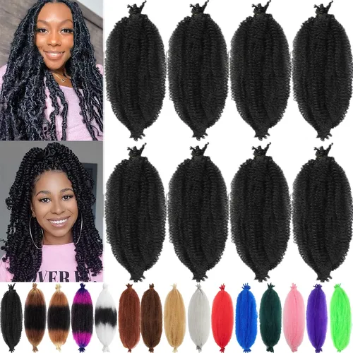 Miniatura 60 de Marley Twist - Cabello trenzado de 10 pulgadas, cabello trenzado preseparado y afro trenzado, 8 paquetes para rastas sintéticas desgastadas