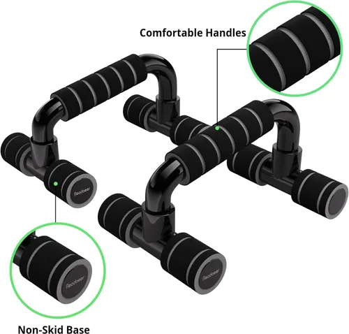 Miniatura 3 de READAEER Barras de Flexiones para Gimnasio, Equipo de Ejercicio, Fitness, 1 Par de Mangos de Flexiones con Agarre de Espuma Acolchada y Estructura
