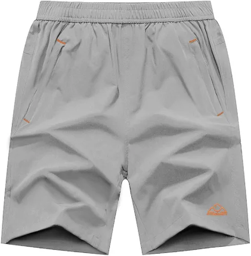 TBMPOY Pantalones cortos de senderismo para hombre, 7 pulgadas, secado rápido, para gimnasio, deportes al aire libre, bolsillos cortos con cremallera