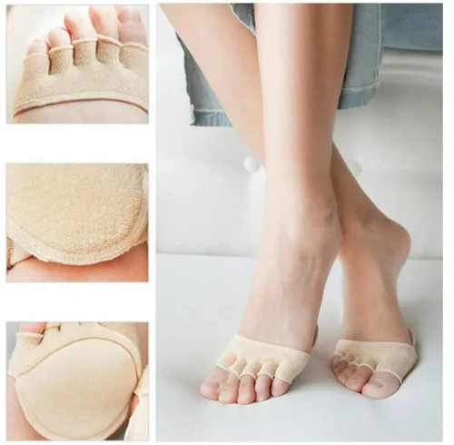 Miniatura 3 de Calcetines abiertos de cinco dedos con almohadillas para el antepié, antideslizantes, transpirables, absorbentes del sudor, alivian el dolor