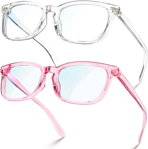Miniatura 19 de VISOONE - Lentes cuadrados con bloqueo de luz azul y antireflejante para computadora, videojuegos; para mujeres y hombres MONTANA Transparente+azul