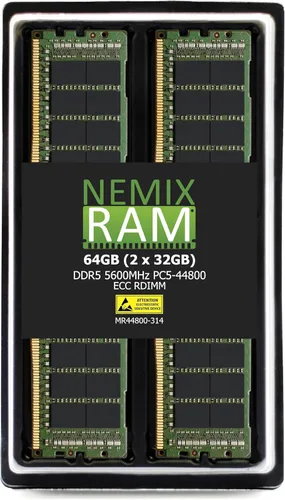 Miniatura 13 de NEMIX RAM 32 GB (1 x 32 GB) DDR5 4800 MHZ PC5-38400 1Rx4 1.1V 288-PIN ECC RDIMM Memoria de servidor registrada compatible con ASRock TRX50 WS