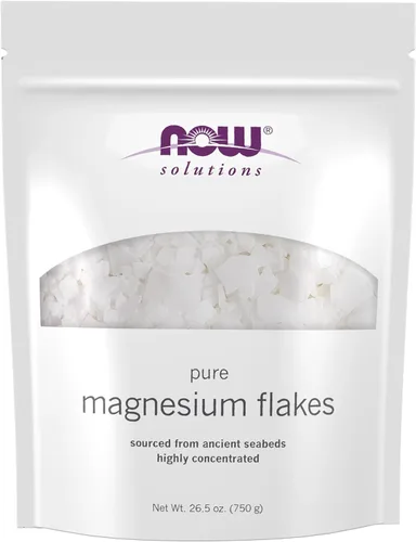 Now Solutions, copos de magnesio, puros, del fondo marino antiguo, altamente concentrado, 26.5 onzas