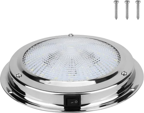 Miniatura 8 de RVZONE Luz de cúpula de barco marino de 12 V LED luces marinas interior con interruptor de palanca 7 "LED Iluminación de cabina de barco con montaje