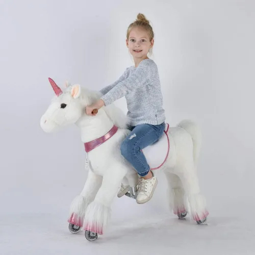 Pony de acción UFREE, paseo en juguete, caballo móvil mecánico, diversión para niños de 3 a 9 años, altura de 36 pulgadas, M