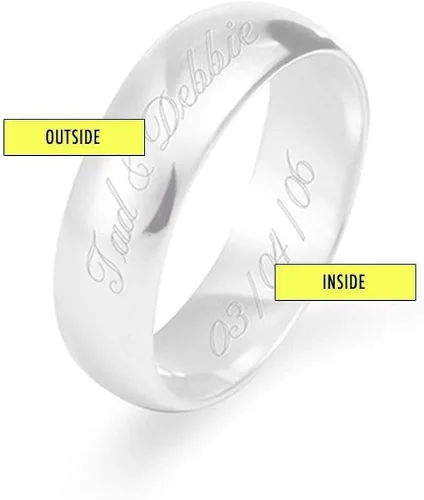 Miniatura 2 de EVE'S ADDICTION Custom Engraved Sterling Silver Men's & Women's 6mm Ring (ring sizes 5 to 13) Personalized Wedding Bands - Class Rings - Initial Ring