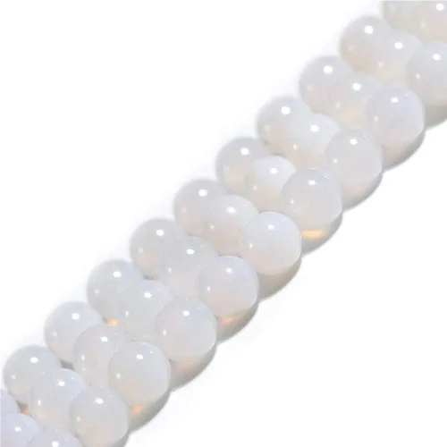 Miniatura 155 de GEM-Inside - Cuentas redondas de ágata de ónix azul claro natural de 0.394 pulgadas (0.394 in) con agujero grande para hacer joyas, suministros