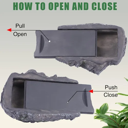 Miniatura 6 de Oculta una llave de piedra, ocultador de llaves de roca falsa para exteriores, caja de seguridad oculta impermeable para patio, jardín, patio