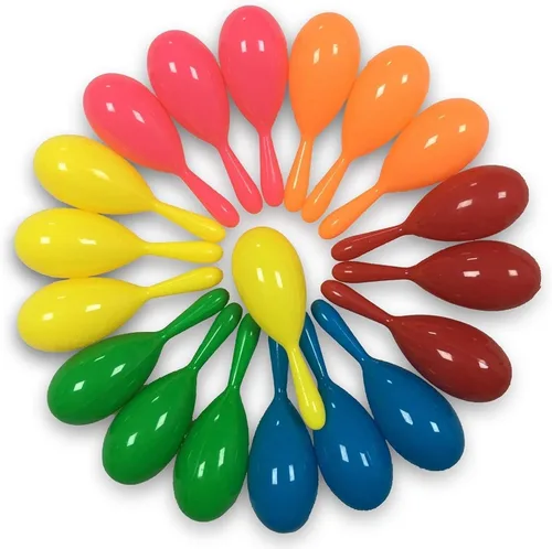 Miniatura 10 de 12 mini maracas para niños, maraca de plástico, regalos de fiesta para niños, fiesta del Cinco de Mayo, temática mexicana, suministros de fiesta