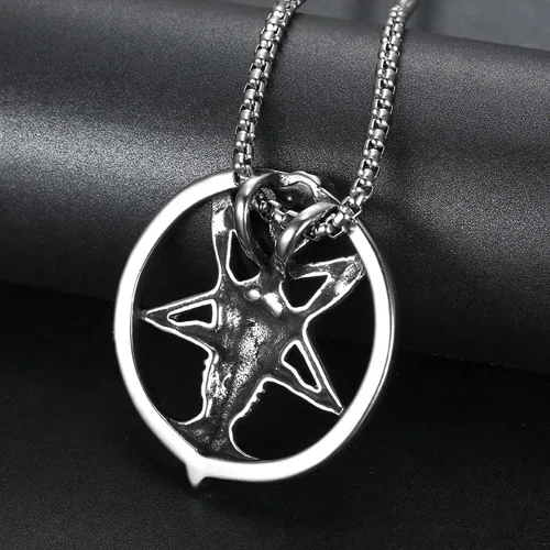 Miniatura 4 de Colgante gótico punk gótico para hombre con símbolo satánico Samael Lilith Baphomet de cabra con símbolo de Lucifer