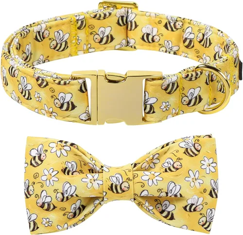 Miniatura 11 de Lionet Paws Collar de Pascua para perro con pajarita, collar de conejo con hebilla de metal para perros, collar ajustable y cómodo para perros