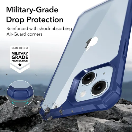 Miniatura 3 de ESR Funda para iPhone 14/iPhone 13, protección de grado militar con esquinas que absorben los golpes, parte trasera acrílica resistente a los Azul