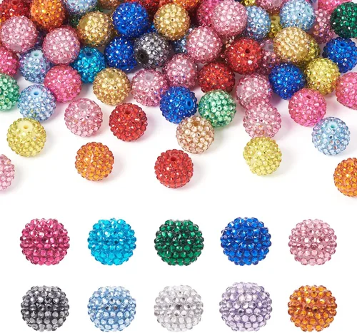 Miniatura 9 de Cheriswelry Cuentas acrílicas de color mixto para poni, espaciador suelto de plástico grueso, bolas de chicle, espaciador para pulseras, collares