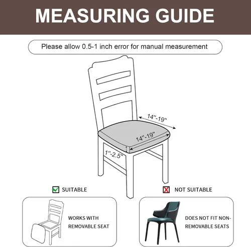 Miniatura 5 de Genina Fundas impermeables de asiento para silla de comedor, fundas elásticas para sillas de comedor, fundas protectoras para silla de comedor