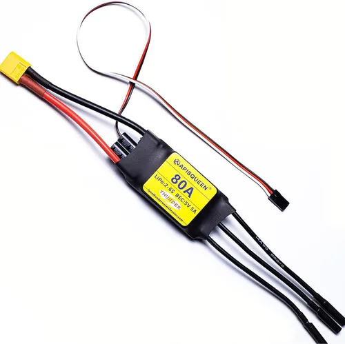 80A ESC 2-6S LiPo Controlador de velocidad electrónico sin escobillas con BEC XT60 y enchufe de 0.157 in para modelo RC avión Drone