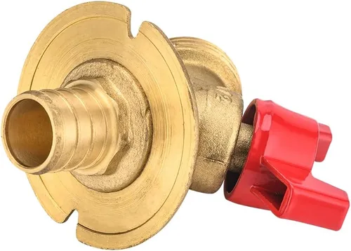 Miniatura 2 de Válvula Exterior EFIELD de 1/4 de Vuelta con Grifo de Manguera con Brida de 3/4 Pulg. Entrada Pex x 3/4 Pulg. Salida MHT, (SILLCOCK003)